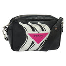 PRADA Shoulder Bag Leather Black Silver Auth BD1348V-1