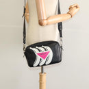 PRADA Shoulder Bag Leather Black Silver Auth BD1348V-22