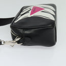 PRADA Shoulder Bag Leather Black Silver Auth BD1348V-3