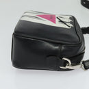 PRADA Shoulder Bag Leather Black Silver Auth BD1348V-4