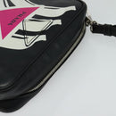 PRADA Shoulder Bag Leather Black Silver Auth BD1348V-6