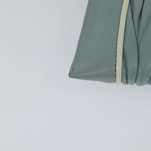 Miu Miu Chain Shoulder Bag Leather Blue Silver Auth BD1352