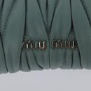 Miu Miu Chain Shoulder Bag Leather Blue Silver Auth BD1352-18