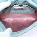 Miu Miu Chain Shoulder Bag Leather Blue Silver Auth BD1352-10