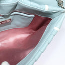 Miu Miu Chain Shoulder Bag Leather Blue Silver Auth BD1352-21