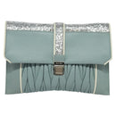 Miu Miu Chain Shoulder Bag Leather Blue Silver Auth BD1352-13