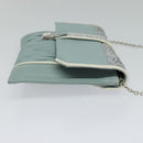 Miu Miu Chain Shoulder Bag Leather Blue Silver Auth BD1352-4