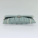 Miu Miu Chain Shoulder Bag Leather Blue Silver Auth BD1352-5