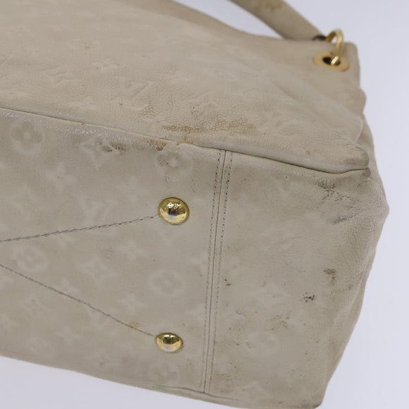 LOUIS VUITTON Monogram Empreinte Artsy MM Shoulder Bag White M93449 Auth BD1368