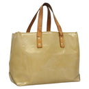 LOUIS VUITTON Monogram Vernis Reade PM Hand Bag Beige M91334 LV Auth BD1369-1
