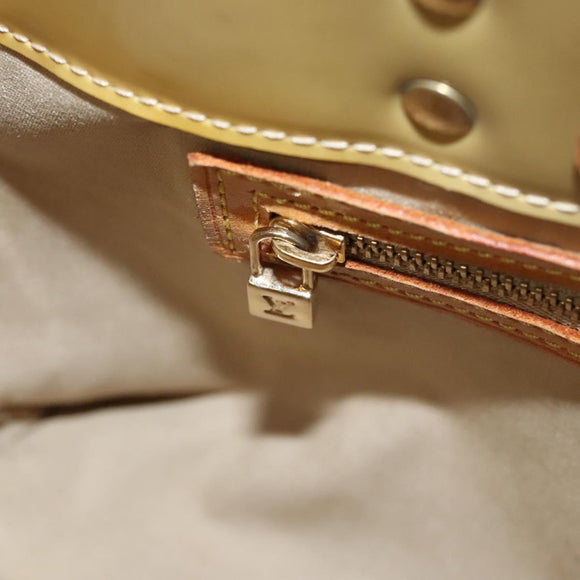 LOUIS VUITTON Monogram Vernis Reade PM Hand Bag Beige M91334 LV Auth BD1369