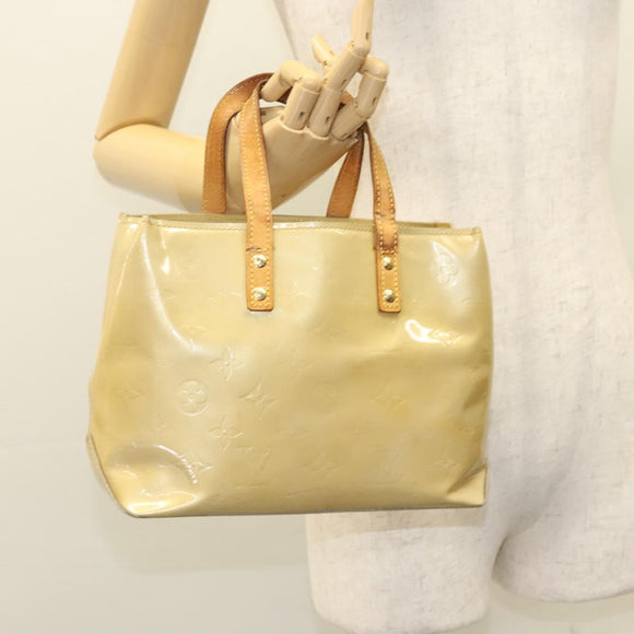 LOUIS VUITTON Monogram Vernis Reade PM Hand Bag Beige M91334 LV Auth BD1369