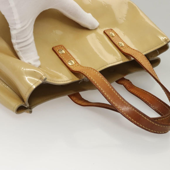 LOUIS VUITTON Monogram Vernis Reade PM Hand Bag Beige M91334 LV Auth BD1369