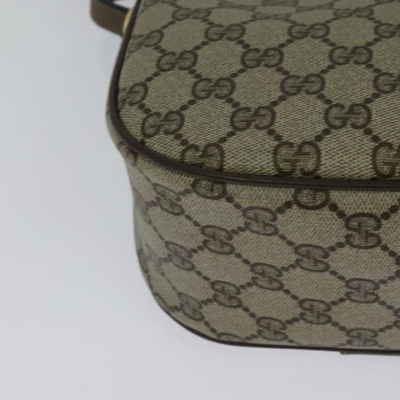 GUCCI GG Supreme Web Sherry Line Shoulder Bag PVC Beige Gold Auth BD1372