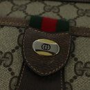 GUCCI GG Supreme Web Sherry Line Shoulder Bag PVC Beige Gold Auth BD1372-19