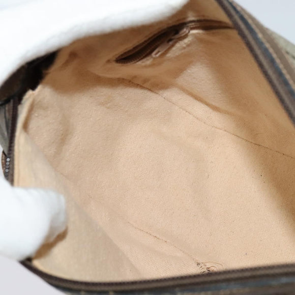 GUCCI GG Supreme Web Sherry Line Shoulder Bag PVC Beige Gold Auth BD1372