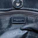 BURBERRY Nova Check Hand Bag PVC Beige Black Silver Auth BD1373-17