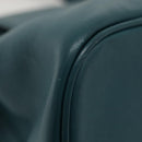 BVLGARI Hand Bag Leather 2way Turquoise Blue Gold Auth BD1376-9