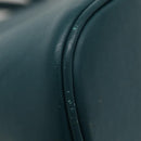 BVLGARI Hand Bag Leather 2way Turquoise Blue Gold Auth BD1376-15