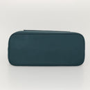 BVLGARI Hand Bag Leather 2way Turquoise Blue Gold Auth BD1376-5