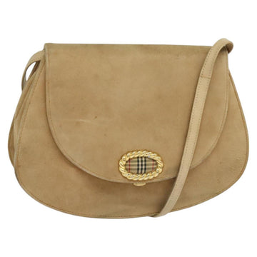 Burberrys Shoulder Bag Suede Beige Auth BD1377
