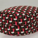 PRADA Shoulder Bag Nylon Leather Brown Pink Silver Auth BD1378V-16