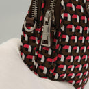 PRADA Shoulder Bag Nylon Leather Brown Pink Silver Auth BD1378V-17