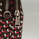 PRADA Shoulder Bag Nylon Leather Brown Pink Silver Auth BD1378V-8