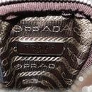PRADA Shoulder Bag Nylon Leather Brown Pink Silver Auth BD1378V-9