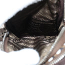 PRADA Shoulder Bag Nylon Leather Brown Pink Silver Auth BD1378V-21
