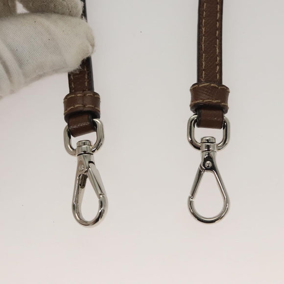 PRADA Shoulder Bag Nylon Leather Brown Pink Silver Auth BD1378V