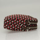 PRADA Shoulder Bag Nylon Leather Brown Pink Silver Auth BD1378V-3