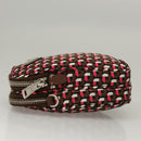 PRADA Shoulder Bag Nylon Leather Brown Pink Silver Auth BD1378V-4