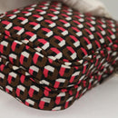 PRADA Shoulder Bag Nylon Leather Brown Pink Silver Auth BD1378V-14