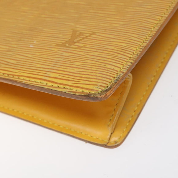 LOUIS VUITTON Epi Sac Plat Hand Bag Yellow M52079 LV Auth BD1385