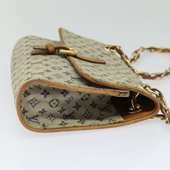 LOUIS VUITTON Monogram Mini Camille Chain Shoulder Bag Blue M92002 Auth BD1396
