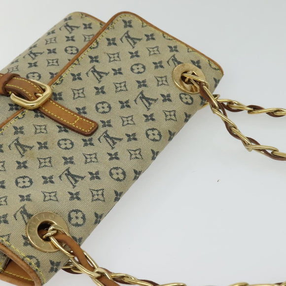 LOUIS VUITTON Monogram Mini Camille Chain Shoulder Bag Blue M92002 Auth BD1396