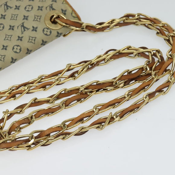 LOUIS VUITTON Monogram Mini Camille Chain Shoulder Bag Blue M92002 Auth BD1396