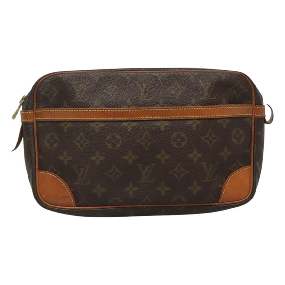 LOUIS VUITTON Monogram Compiegne 28 Clutch Bag M51845 LV Auth BD140