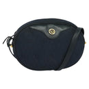 Christian Dior Honeycomb Canvas Shoulder Bag Gold Navy Auth BD1407-1