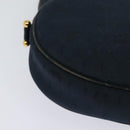 Christian Dior Honeycomb Canvas Shoulder Bag Gold Navy Auth BD1407-15