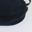 Christian Dior Honeycomb Canvas Shoulder Bag Gold Navy Auth BD1407-16