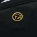 Christian Dior Honeycomb Canvas Shoulder Bag Gold Navy Auth BD1407-10