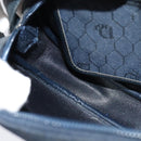 Christian Dior Honeycomb Canvas Shoulder Bag Gold Navy Auth BD1407-18