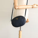 Christian Dior Honeycomb Canvas Shoulder Bag Gold Navy Auth BD1407-20