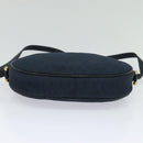 Christian Dior Honeycomb Canvas Shoulder Bag Gold Navy Auth BD1407-5