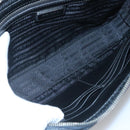 PRADA Clutch Bag Safiano leather Navy Silver Auth BD1408-10