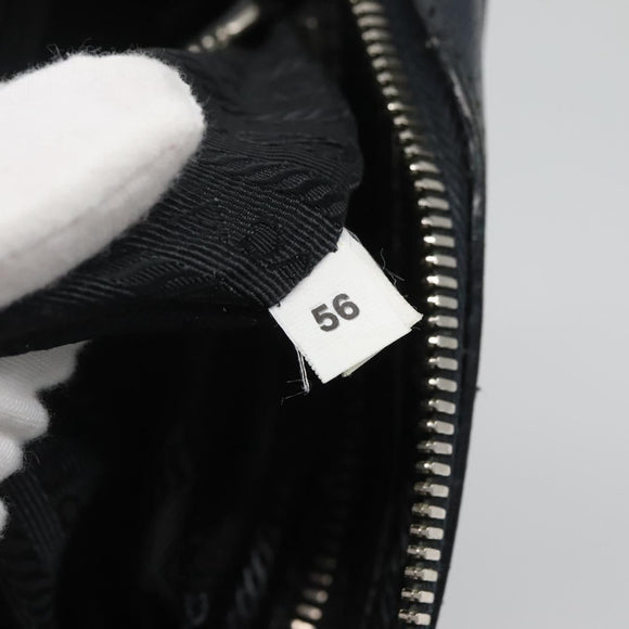 PRADA Clutch Bag Safiano leather Navy Silver Auth BD1408