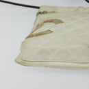 CHANEL Shoulder Bag Lamb Skin White CC Auth BD1411-9