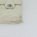 CHANEL Shoulder Bag Lamb Skin White CC Auth BD1411-14